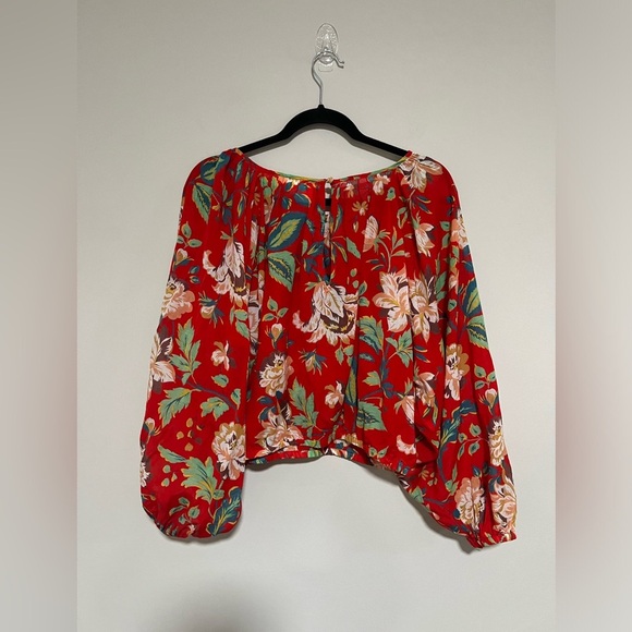 Maeve by Anthropologie Lake House Red Floral Top Size XS - Picture 3 of 10